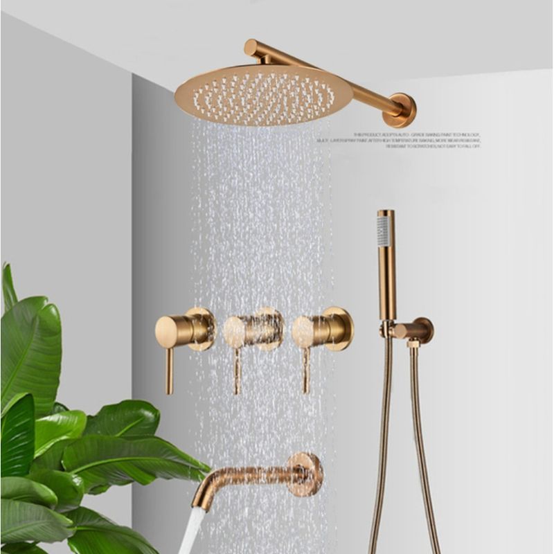 Casa si Gradina - Sanitare - Lavoar baie si accesorii - Baterii sanitare - Set baterie dus, Blackswan, Tip M90.3, model rose gold, dimensiune 37 cm - Infinity.ro