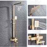 Casa si Gradina - Sanitare - Lavoar baie si accesorii - Baterii sanitare - Set baterie dus, Blackswan, Tip M11.7, model auriu mat, dimensiune 20 cm - Infinity.ro