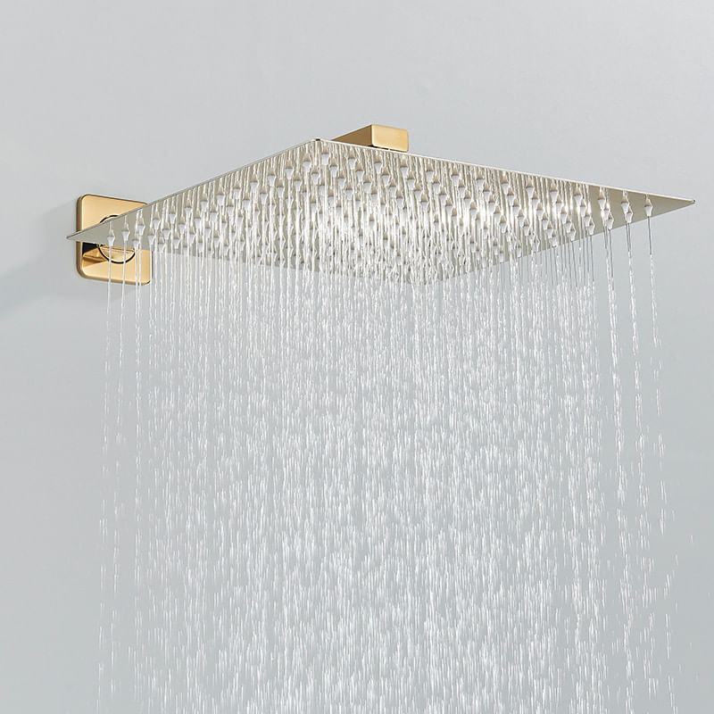 Casa si Gradina - Sanitare - Lavoar baie si accesorii - Baterii sanitare - Set baterie dus, Blackswan, Tip M60.13, model auriu lucios cu pipa cascada, dimensiune 30 cm - Infinity.ro