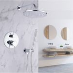 Casa si Gradina - Sanitare - Lavoar baie si accesorii - Baterii sanitare - Set baterie dus, Blackswan, Tip M70.2 LED, model crom lucios, dimensiune 25 cm - Infinity.ro