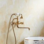 Casa si Gradina - Sanitare - Lavoar baie si accesorii - Baterii sanitare - Set baterie cada si chiuveta, Blackswan, Tip M40.4, model bronz antichizat, dimensiune 30 cm - Infinity.ro