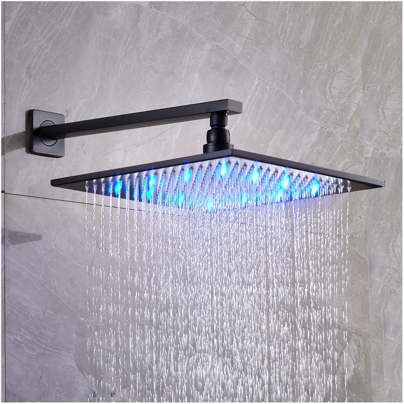 Casa si Gradina - Sanitare - Lavoar baie si accesorii - Baterii sanitare - Set baterie dus, Blackswan, Tip M73.52 LED, model negru antichizat, dimensiune 30 cm - Infinity.ro