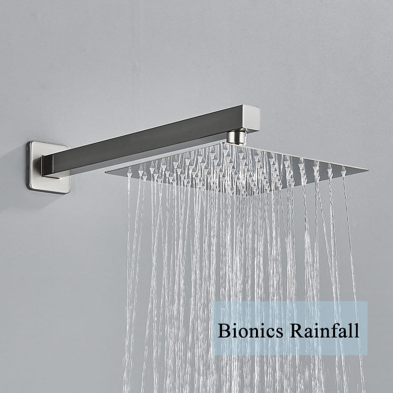 Casa si Gradina - Sanitare - Lavoar baie si accesorii - Baterii sanitare - Set baterie dus, Blackswan, Tip M186, model nichel, cu 2 cai, dimensiune 30 cm - Infinity.ro