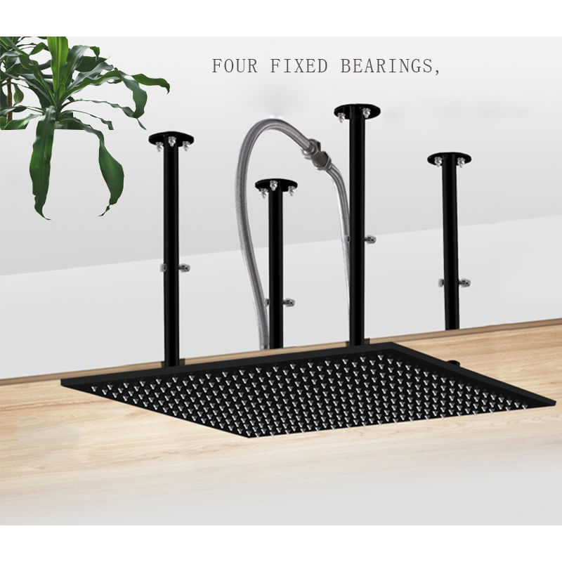 Casa si Gradina - Sanitare - Lavoar baie si accesorii - Baterii sanitare - Set baterie dus, Blackswan, Tip M93, model SPA negru mat, dimensiune 50 cm - Infinity.ro