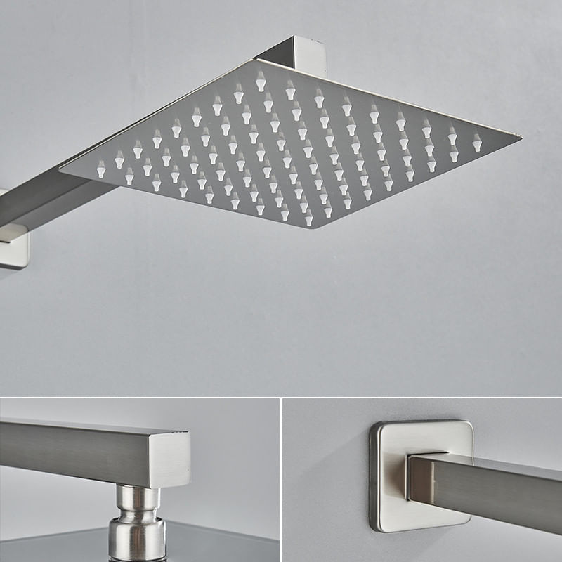 Casa si Gradina - Sanitare - Lavoar baie si accesorii - Baterii sanitare - Set baterie dus, Blackswan, Tip M186, model nichel, cu 2 cai, dimensiune 30 cm - Infinity.ro