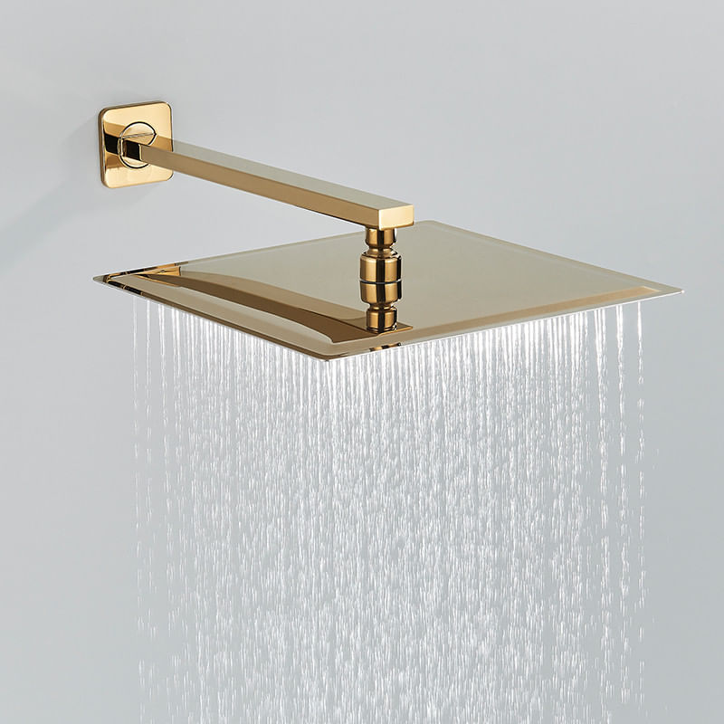 Casa si Gradina - Sanitare - Lavoar baie si accesorii - Baterii sanitare - Set baterie dus, Blackswan, Tip M60.13, model auriu lucios cu pipa cascada, dimensiune 30 cm - Infinity.ro