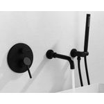 Casa si Gradina - Sanitare - Lavoar baie si accesorii - Baterii sanitare - Set baterie cada si baterie chiuveta, Blackswan, Tip M68, model negru mat, dimensiune 22 cm - Infinity.ro