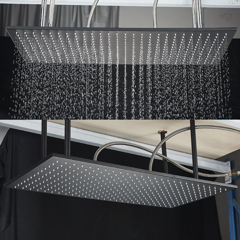 Casa si Gradina - Sanitare - Lavoar baie si accesorii - Baterii sanitare - Set baterie dus, Blackswan, Tip M157, model negru mat, cu 2 cai, termostat si montare tavan, dimensiune 80 cm - Infinity.ro