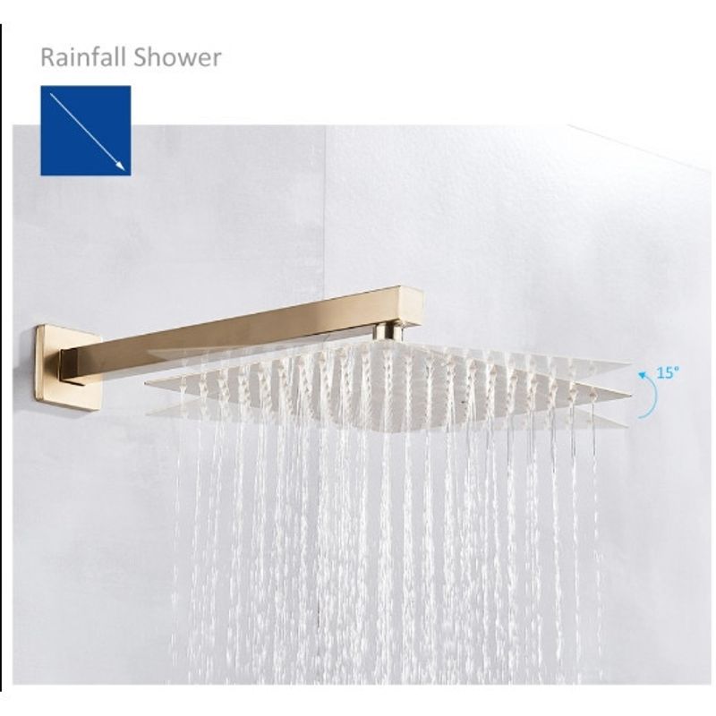 Casa si Gradina - Sanitare - Lavoar baie si accesorii - Baterii sanitare - Set baterie dus, Blackswan, Tip M73.19, model auriu mat, dimensiune 30x30 cm - Infinity.ro