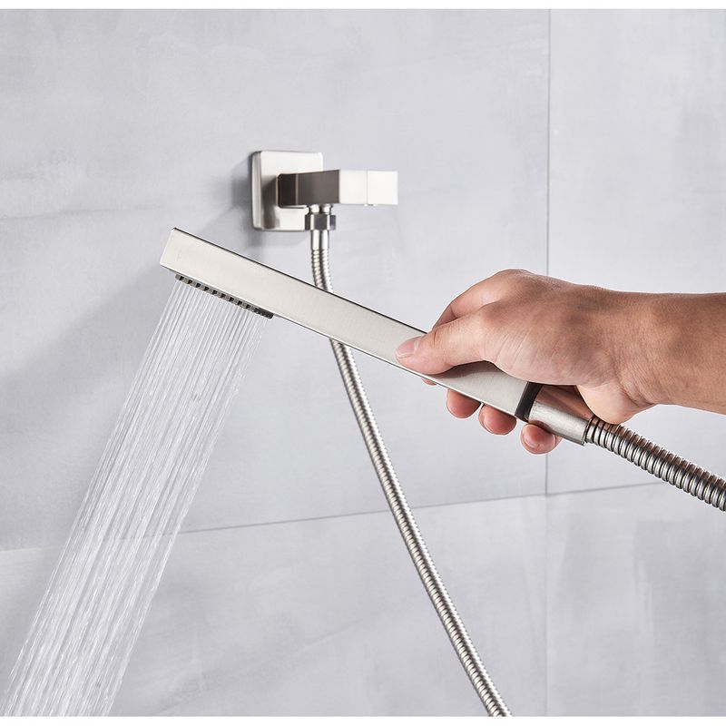 Casa si Gradina - Sanitare - Lavoar baie si accesorii - Baterii sanitare - Set baterie dus, Blackswan, Tip M175, model nichel mat, cu 3 cai si pipa mobila, dimensiune 30 cm - Infinity.ro