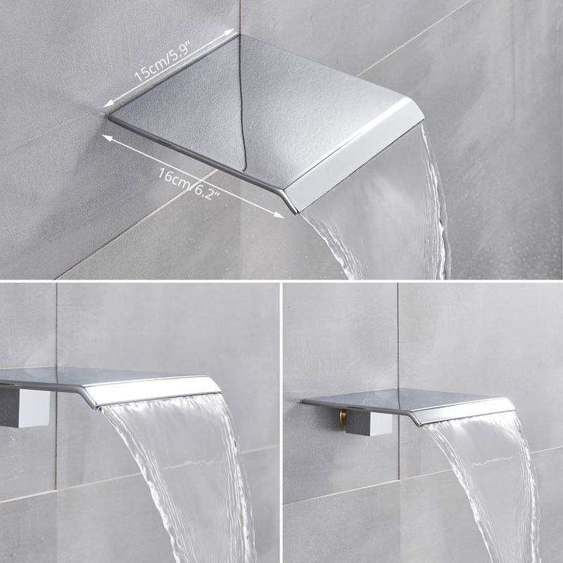 Casa si Gradina - Sanitare - Lavoar baie si accesorii - Baterii sanitare - Set baterie dus, Blackswan, Tip M182, model crom, cu 3 cai si pipa tip cascada, dimensiune 25 cm - Infinity.ro