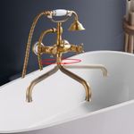 Casa si Gradina - Sanitare - Lavoar baie si accesorii - Baterii sanitare - Set baterie cada si chiuveta, Blackswan, Tip M40.4, model bronz antichizat, dimensiune 30 cm - Infinity.ro