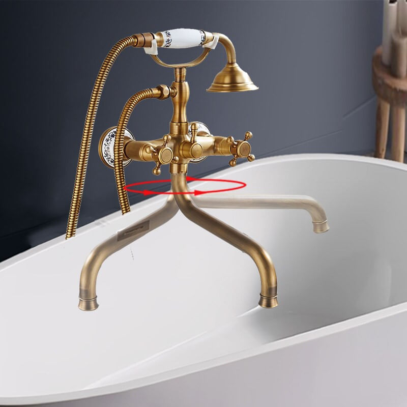 Casa si Gradina - Sanitare - Lavoar baie si accesorii - Baterii sanitare - Set baterie cada si chiuveta, Blackswan, Tip M40.4, model bronz antichizat, dimensiune 30 cm - Infinity.ro
