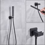 Casa si Gradina - Sanitare - Lavoar baie si accesorii - Baterii sanitare - Set baterie cada si baterie chiuveta, Blackswan, Tip M73, model negru mat, dimensiune 21.2 cm - Infinity.ro