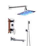 Casa si Gradina - Sanitare - Lavoar baie si accesorii - Baterii sanitare - Set baterie dus, Blackswan, Tip M73.64 LED, model crom lucios, dimensiune 20 cm - Infinity.ro