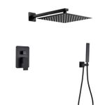 Casa si Gradina - Sanitare - Lavoar baie si accesorii - Baterii sanitare - Set baterie dus, Blackswan, Tip M73.45, model negru mat, dimensiune 30 cm - Infinity.ro