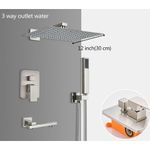 Casa si Gradina - Sanitare - Lavoar baie si accesorii - Baterii sanitare - Set baterie dus, Blackswan, Tip M268, model nichel mat, cu 3 cai si pipa mobila, dimensiune 30 cm - Infinity.ro