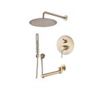 Casa si Gradina - Sanitare - Lavoar baie si accesorii - Baterii sanitare - Set baterie dus, Blackswan, Tip M260, model auriu mat rotund, cu 3 cai si pipa mobila, dimensiune 30 cm - Infinity.ro
