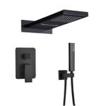 Casa si Gradina - Sanitare - Lavoar baie si accesorii - Baterii sanitare - Set baterie dus, Blackswan, Tip M73.8, model negru mat, dimensiune 55 cm - Infinity.ro