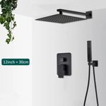 Casa si Gradina - Sanitare - Lavoar baie si accesorii - Baterii sanitare - Set baterie dus, Blackswan, Tip M73.45, model negru mat, dimensiune 30 cm - Infinity.ro