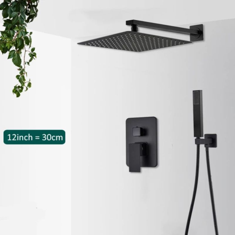 Casa si Gradina - Sanitare - Lavoar baie si accesorii - Baterii sanitare - Set baterie dus, Blackswan, Tip M73.45, model negru mat, dimensiune 30 cm - Infinity.ro