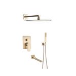 Casa si Gradina - Sanitare - Lavoar baie si accesorii - Baterii sanitare - Set baterie dus, Blackswan, Tip M73.20, model auriu mat, dimensiune 40x40 cm - Infinity.ro