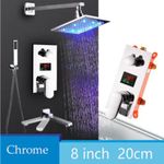 Casa si Gradina - Sanitare - Lavoar baie si accesorii - Baterii sanitare - Set baterie dus, Blackswan, Tip M73.64 LED, model crom lucios, dimensiune 20 cm - Infinity.ro