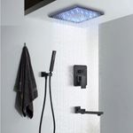 Casa si Gradina - Sanitare - Lavoar baie si accesorii - Baterii sanitare - Set baterie dus, Blackswan, Tip M73.34, model negru antichizat, dimensiune 40 cm - Infinity.ro