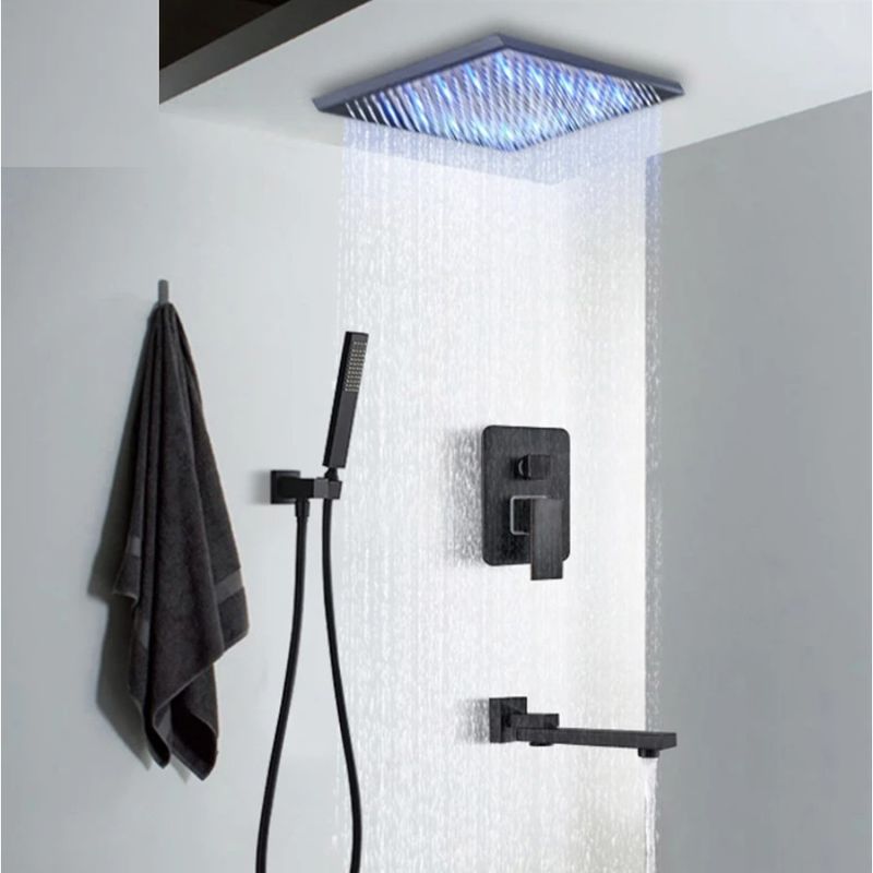 Casa si Gradina - Sanitare - Lavoar baie si accesorii - Baterii sanitare - Set baterie dus, Blackswan, Tip M73.34, model negru antichizat, dimensiune 40 cm - Infinity.ro