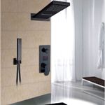 Casa si Gradina - Sanitare - Lavoar baie si accesorii - Baterii sanitare - Set baterie dus, Blackswan, Tip M73.11, model negru mat, dimensiune 52 cm - Infinity.ro