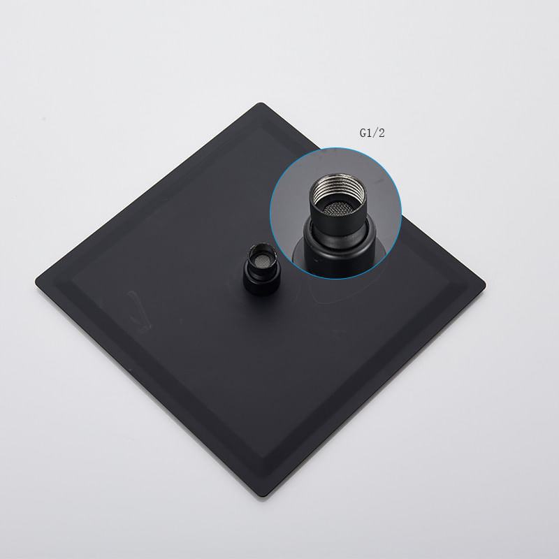 Casa si Gradina - Sanitare - Lavoar baie si accesorii - Baterii sanitare - Set baterie dus, Blackswan, Tip M73.58, model negru mat, dimensiune 40 cm - Infinity.ro