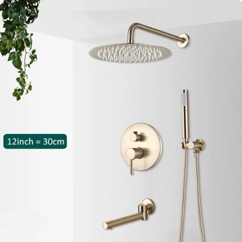 Casa si Gradina - Sanitare - Lavoar baie si accesorii - Baterii sanitare - Set baterie dus, Blackswan, Tip M260, model auriu mat rotund, cu 3 cai si pipa mobila, dimensiune 30 cm - Infinity.ro