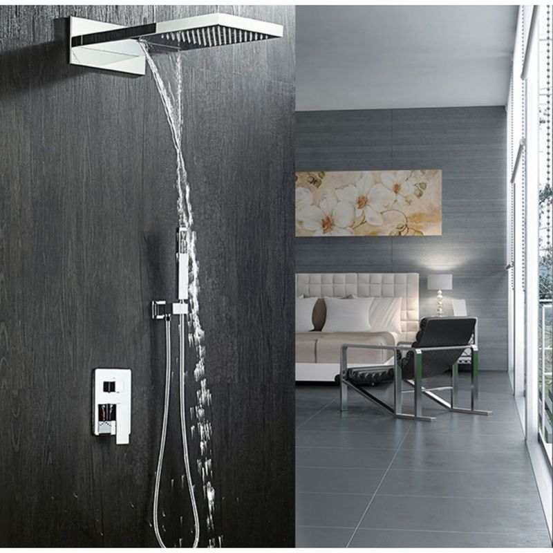 Casa si Gradina - Sanitare - Lavoar baie si accesorii - Baterii sanitare - Set baterie dus, Blackswan, Tip M73.9, model crom lucios, dimensiune 55 cm - Infinity.ro