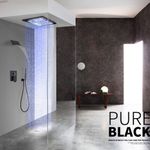 Casa si Gradina - Sanitare - Lavoar baie si accesorii - Baterii sanitare - Set baterie dus, Blackswan, Tip M3.12 LED, model negru mat, dimensiune 30 cm - Infinity.ro