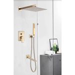 Casa si Gradina - Sanitare - Lavoar baie si accesorii - Baterii sanitare - Set baterie dus, Blackswan, Tip M73.20, model auriu mat, dimensiune 40x40 cm - Infinity.ro