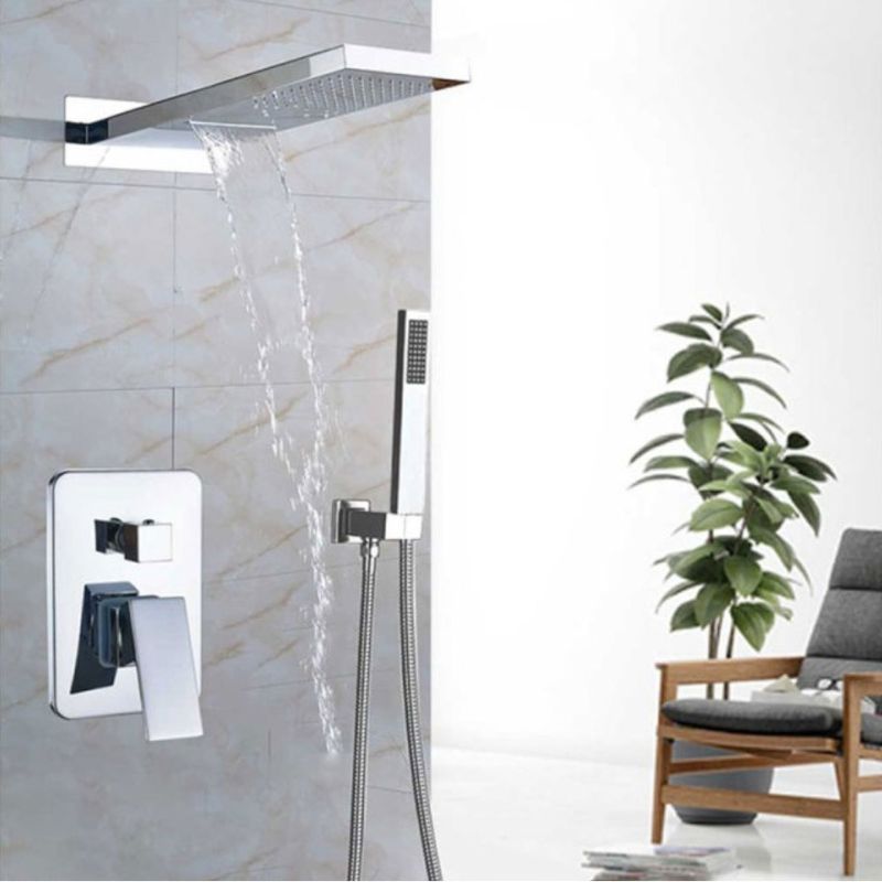 Casa si Gradina - Sanitare - Lavoar baie si accesorii - Baterii sanitare - Set baterie dus, Blackswan, Tip M73.9, model crom lucios, dimensiune 55 cm - Infinity.ro