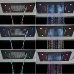 Casa si Gradina - Sanitare - Lavoar baie si accesorii - Baterii sanitare - Set baterie dus, Blackswan, Tip M114, model SPA cu LED negru mat, dimensiune 50 cm - Infinity.ro