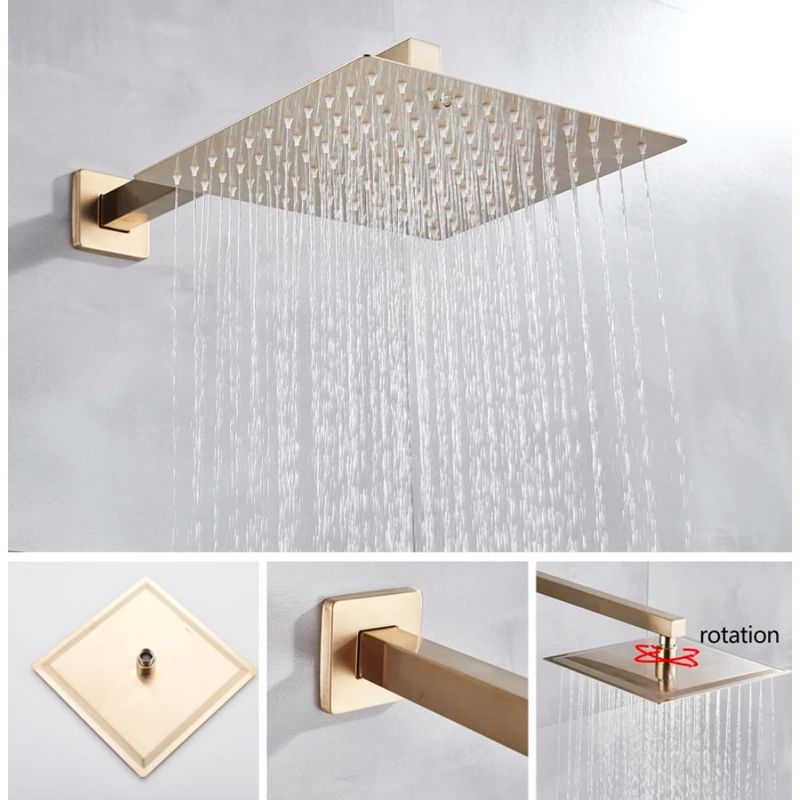 Casa si Gradina - Sanitare - Lavoar baie si accesorii - Baterii sanitare - Set baterie dus, Blackswan, Tip M11.4, model auriu mat, dimensiune 40 cm - Infinity.ro