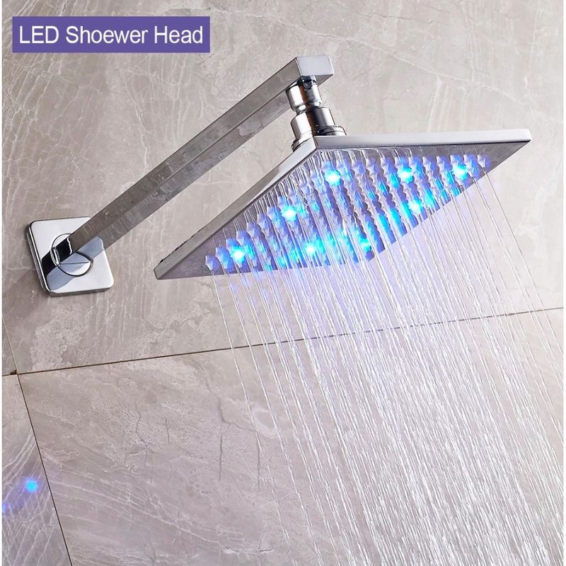 Casa si Gradina - Sanitare - Lavoar baie si accesorii - Baterii sanitare - Set baterie dus, Blackswan, Tip M73.66 LED, model crom lucios, dimensiune 25 cm - Infinity.ro