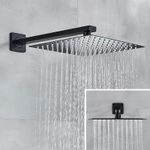Casa si Gradina - Sanitare - Lavoar baie si accesorii - Baterii sanitare - Set baterie dus, Blackswan, Tip M149, model negru mat, cu 2 cai si termostat, dimensiune 30 cm - Infinity.ro