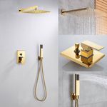 Casa si Gradina - Sanitare - Lavoar baie si accesorii - Baterii sanitare - Set baterie dus, Blackswan, Tip M60.8, model auriu lucios, dimensiune 40 cm - Infinity.ro