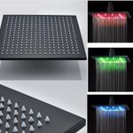Casa si Gradina - Sanitare - Lavoar baie si accesorii - Baterii sanitare - Set baterie dus, Blackswan, Tip M3.12 LED, model negru mat, dimensiune 30 cm - Infinity.ro