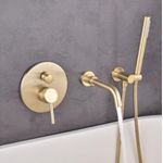Casa si Gradina - Sanitare - Lavoar baie si accesorii - Baterii sanitare - Set baterie cada si baterie chiuveta, Blackswan, Tip M69, model auriu mat, dimensiune 20 cm - Infinity.ro