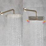 Casa si Gradina - Sanitare - Lavoar baie si accesorii - Baterii sanitare - Set baterie dus, Blackswan, Tip M260, model auriu mat rotund, cu 3 cai si pipa mobila, dimensiune 30 cm - Infinity.ro