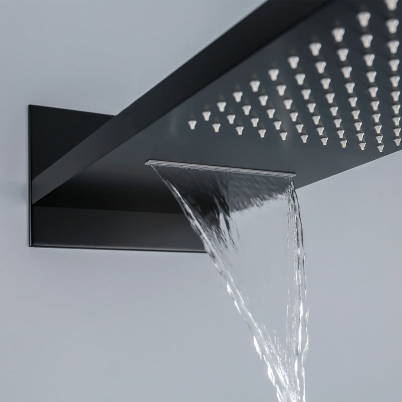 Casa si Gradina - Sanitare - Lavoar baie si accesorii - Baterii sanitare - Set baterie dus, Blackswan, Tip M73.8, model negru mat, dimensiune 55 cm - Infinity.ro