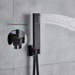 Casa si Gradina - Sanitare - Lavoar baie si accesorii - Baterii sanitare - Set baterie dus, Blackswan, Tip M73.37, model negru antichizat, dimensiune 30 cm - Infinity.ro
