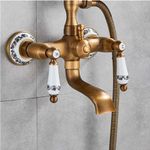 Casa si Gradina - Sanitare - Lavoar baie si accesorii - Baterii sanitare - Set baterie cada si chiuveta, Blackswan, Tip M40.3, model bronz antichizat, dimensiune 20 cm - Infinity.ro