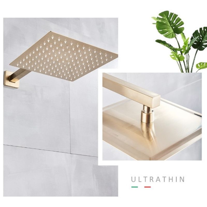 Casa si Gradina - Sanitare - Lavoar baie si accesorii - Baterii sanitare - Set baterie dus, Blackswan, Tip M73.20, model auriu mat, dimensiune 40x40 cm - Infinity.ro