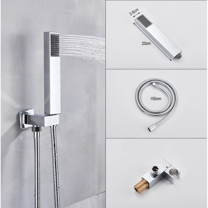 Casa si Gradina - Sanitare - Lavoar baie si accesorii - Baterii sanitare - Set baterie dus, Blackswan, Tip M73.66 LED, model crom lucios, dimensiune 25 cm - Infinity.ro
