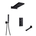 Casa si Gradina - Sanitare - Lavoar baie si accesorii - Baterii sanitare - Set baterie dus, Blackswan, Tip M73.10, model negru mat, dimensiune 55 cm - Infinity.ro